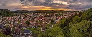 Feel Prints: A beautiful town at the sunset in Badem Wuertemberg germany called Albstadt
