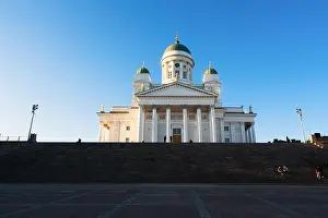 Beautiful view of famous Helsinki Cathedral during sunset in Helsinki, Finland