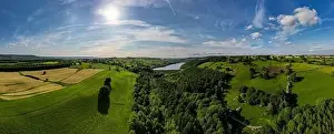 Picturesque Scenery Prints: Beautiful view footage taken above The Yorkshire with a drone