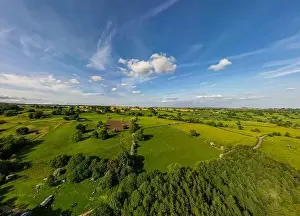 Picturesque Scenery Prints: Beautiful view footage taken above The Yorkshire with a drone