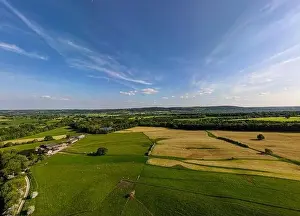 Picturesque Scenery Prints: Beautiful view footage taken above The Yorkshire with a drone
