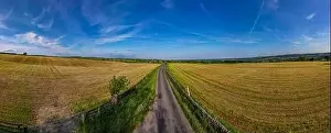 Picturesque Scenery Prints: Beautiful view footage taken above The Yorkshire with a drone