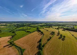 Picturesque Scenery Prints: Beautiful view footage taken above The Yorkshire with a drone
