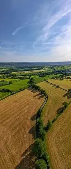 Picturesque Scenery Prints: Beautiful view footage taken above The Yorkshire with a drone
