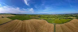 Picturesque Scenery Prints: Beautiful view footage taken above The Yorkshire with a drone