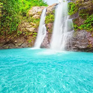 Light Magic Prints: Beautiful waterfall at summer sunny day