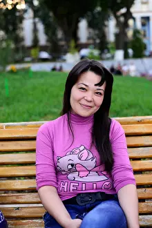 Uzbekistan Prints: A beautiful young woman in Tashkent, Uzbekistan