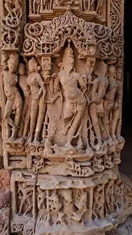 Gujarat Prints: The Beautifully Carved Statues of Hindu God and Goddess on the Sun Temple Modhera