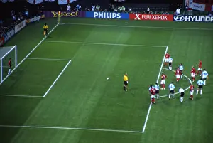 Penalty Prints: Beckham lines up to take the winning penalty Sapporo Soccer Stadium FIFA World Cup 2002 England v Argentina