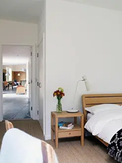 Rooms Prints: Bedroom area with cut flowers