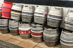 Empty beer kegs outside the Golden Line, Todmorden