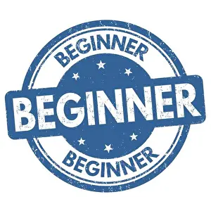 Begin Prints: Beginner sign or stamp on white background, vector illustration