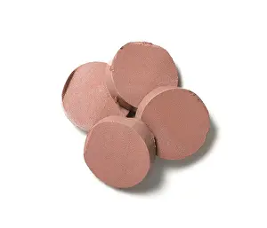 Lipstick Prints: beige lipstick chop cut out onto a white background