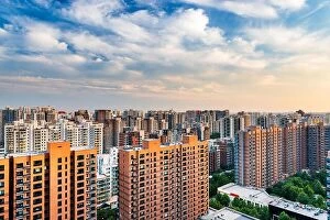 Images Dated 27th June 2014: Beijing, China apartment block skyline