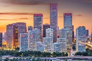 Images Dated 27th June 2014: Beijing, China modern financial district cityscape at dusk