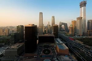 Images Dated 23rd October 2017: Beijing cityscape at dusk. Landscape of Beijing business building in China