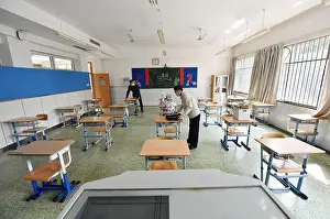 The Beijing No. 12 Middle School is preparing for restart classes for seniors