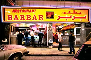 Customers Prints: BEIRUT WEST BEIRUT HAMRA DISTRICT BARBAR RESTAURANT SELLING HOT SANDWICHES IN EVENING 1998