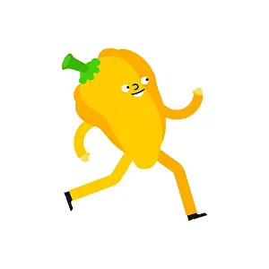 Childish Prints: Bell pepper is running. Sports vegetable. Vector illustration