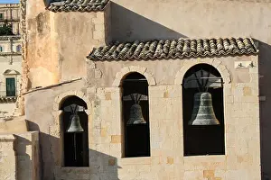 Sicilia Prints: three bells of the church of San Francesco in Noto, Sicily, Italy