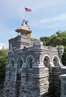 Old Tower Prints: Belvedere Castle is a building in Central Park in New York City