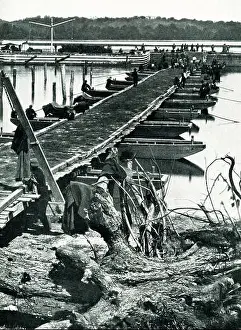 American Civil War Prints: Benham's Wharf at Belle Plain-One month before the famous bridge across the James