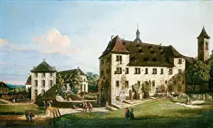 Dresden Prints: Bernardo Bellotto, The Fortress of Königstein: Courtyard with the Magdalenenburg