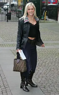 Leather Prints: Beth Cordingly arriving at the Woman's Own