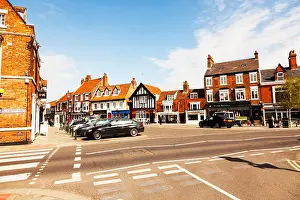 Beverly Prints: Beverley town centre market place shops road high street East Riding Of Yorkshire UK England center Beverly