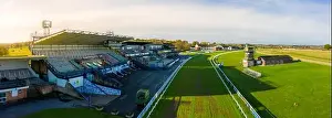 Race Track Prints: Beverley, UK - 10th November 2019: Aerial shot of Beverley Horse Racecourse