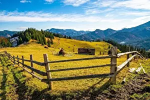 European Alps Prints: Bewitching beautiful summer landscape of green meadows