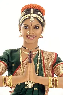 Entertaining Prints: Bharatnatyam, woman performing classical dance of india showing emotion Welcome