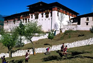 Bhutan Prints: Bhutan Paro District Rinpung Dzong (Buddhist fortress and monastery)