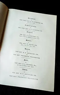 Solemn Prints: Bible content list on old Bible Page