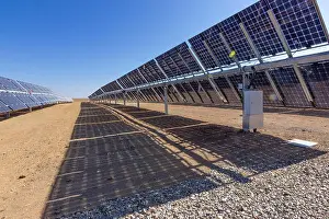 Solar Panels Prints: Bifacial solar energy modules at Solar Energy Plant in Atacama Desert