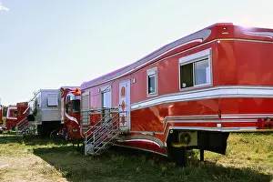 Campsite Prints: Big circus trailer converted into a rolling apartment in order to live there with all comforts