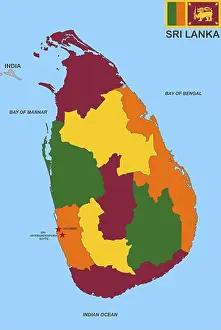 Mountainscape Prints: Very big size sri lanka political map illustration
