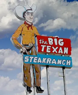 Carol M Highsmith Prints: The Big Texan Steak Ranch in Amarillo in the Texas Panhandle is more than a restaurant