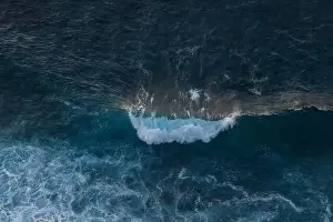 Very big waves off the coast of Morocco in the Atlantic Ocean on a beautiful evening