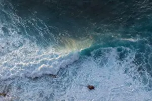 Waves Crashing Prints: Very big waves off the coast of Morocco in the Atlantic Ocean on a beautiful evening