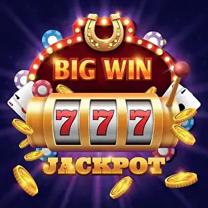 Slot Machine Prints: Big win 777 lottery vector casino concept with slot machine