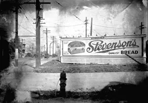 Billboard advertising Stevenson's Bread Vancouver circa 1926