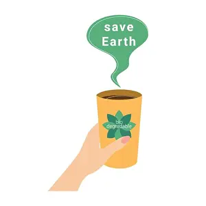Conscious Prints: Biodegradable cup, coffee, tea
