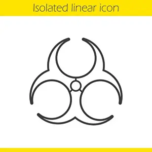 Forbidden Prints: Biohazard danger linear icon. Thin line illustration