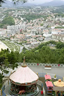 Basque Prints: Bird view of San Sebanstian city and sea from Igueldo
