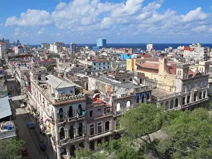 Boulevard Prints: Bird's-eye view of the central Havana city. Cuba