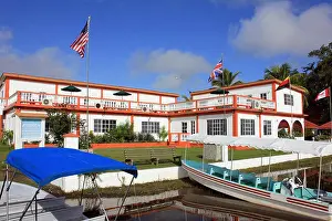 Central American Prints: Birds Eye View Lodge on The Edge Of The Lagoon At Crooked Tree Wildlife Sanctuary, Belize
