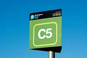 Car Park Prints: Birmingham Airport passengers car park sign, UK