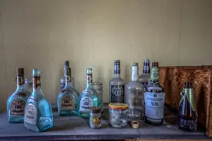 BIRMINGHAM, ALABAMA, USA: Empty bottles of spirits stand abandoned and forgotten