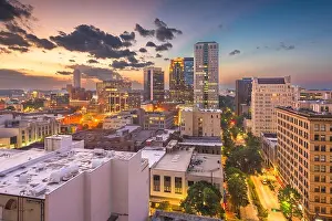 Birmingham, Alabama, USA downtown city skyline at dusk